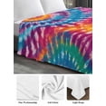 thumbnail image 6 of Colorful California King Size Flat Sheet, Wrinkleproof & Fadeproof Cooling Flat Bed Sheet Only, Ethnic Modern Abstract Watercolor Tie-Dye Breathable Soft Bedding Top Sheets 108 x 98 Inches, 6 of 8