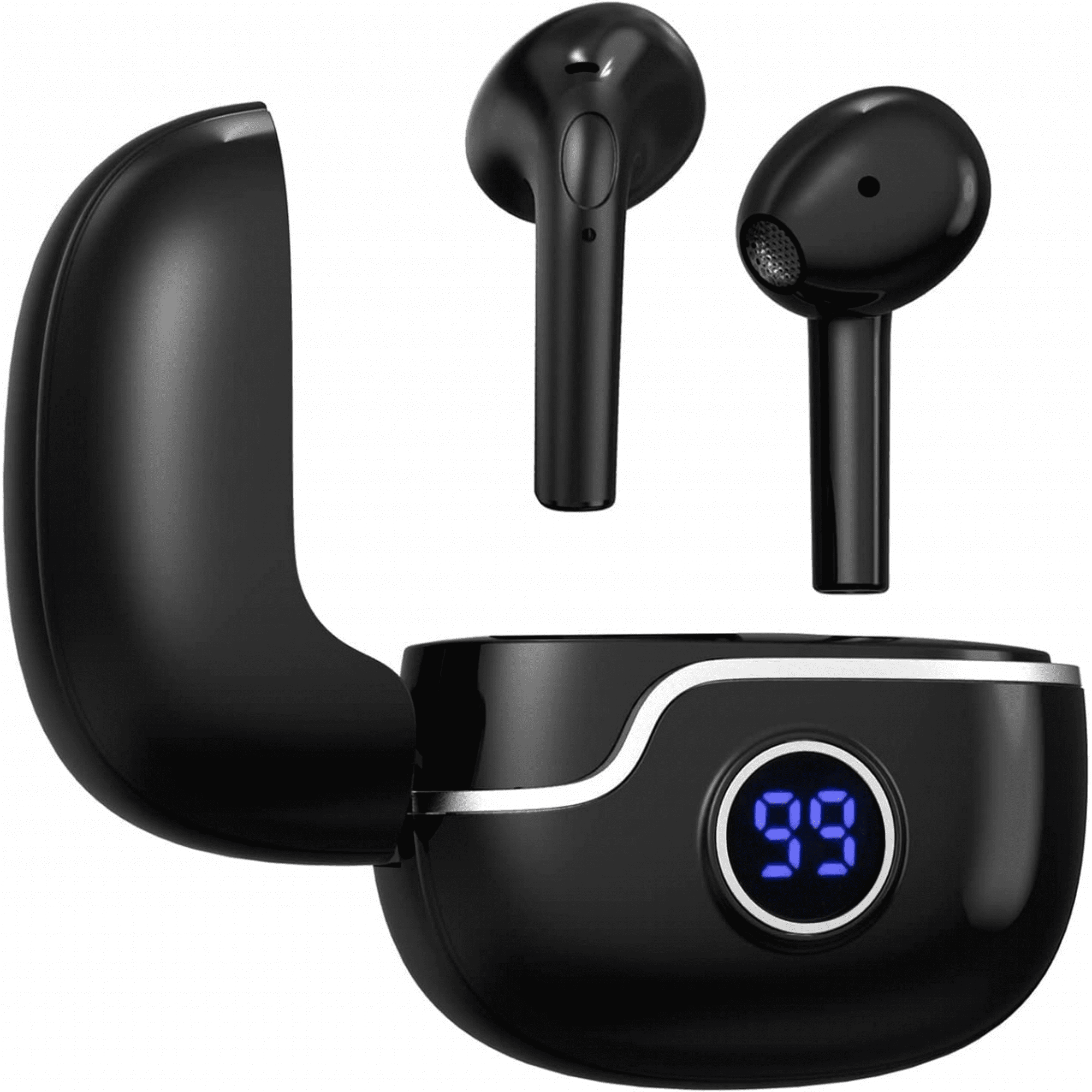 IPX5 Waterproof Bluetooth Headphones 30H Playback Wireless Earbuds in Ear Earbuds with Digital Display audifonos Bluetooth inalambricos with Wireless Charging Case Suit for iOS Android Walmart