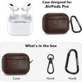 thumbnail image 2 of for AirPods Pro Case Leather Protective case with Hook AmPm Handcrafted Leather case Cover Compatible with Apple airpods pro case (Black), 2 of 5
