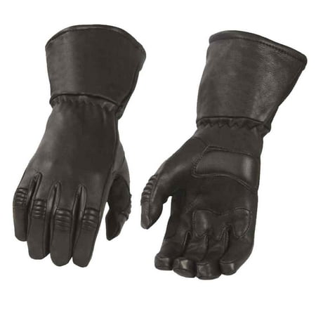Milwaukee Leather Men's Deerskin Thermal Lined Gauntlet Gloves, Black G039