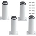 thumbnail image 1 of Jeu de 4 Pieds Métalliques (18-30 cm, Blanc) Robustes et Réglables pour tables, Lits, Canapés, 1 of 1