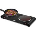 thumbnail image 1 of Cusimax Electric Stove, 1800W Infrared Hot Plate, 7 Inch Ceramic Glass Portable Double Burner Cooktop for Dorm Office Home Camp, Compatible w/All Cookware, Heat-up In Seconds-Upgraded Version, 1 of 6