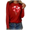 thumbnail image 2 of BVOFAR Chemises à Manches Longues pour Femmes, Imprimé Patte de Chien Cœur d'Amour Mignon, Blouses Décontractées Col Rond 2025, 2 of 4