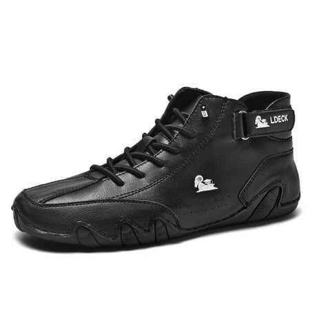 

Men‘s Handmade Suede Hook And Loop Fastener Leather Casual Sneakers Non-Slip Breathable Boots