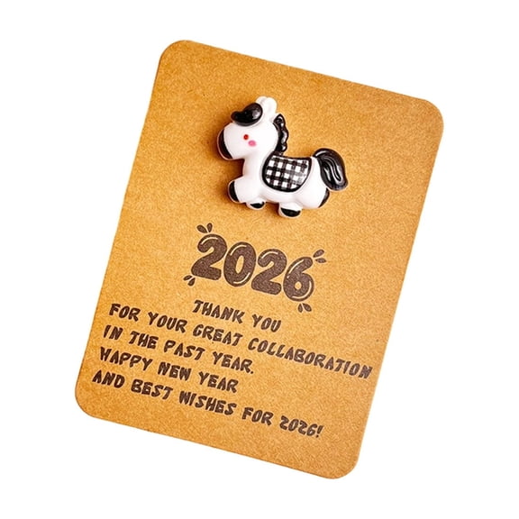 Tuscom 1Pcs 2026 Horse Year Pocket Card, Encouragement and Appreciation Gift Card with Message Space, Festival Greeting Card for Employee, Holiday Keepsake, and Birthday Motivational Token