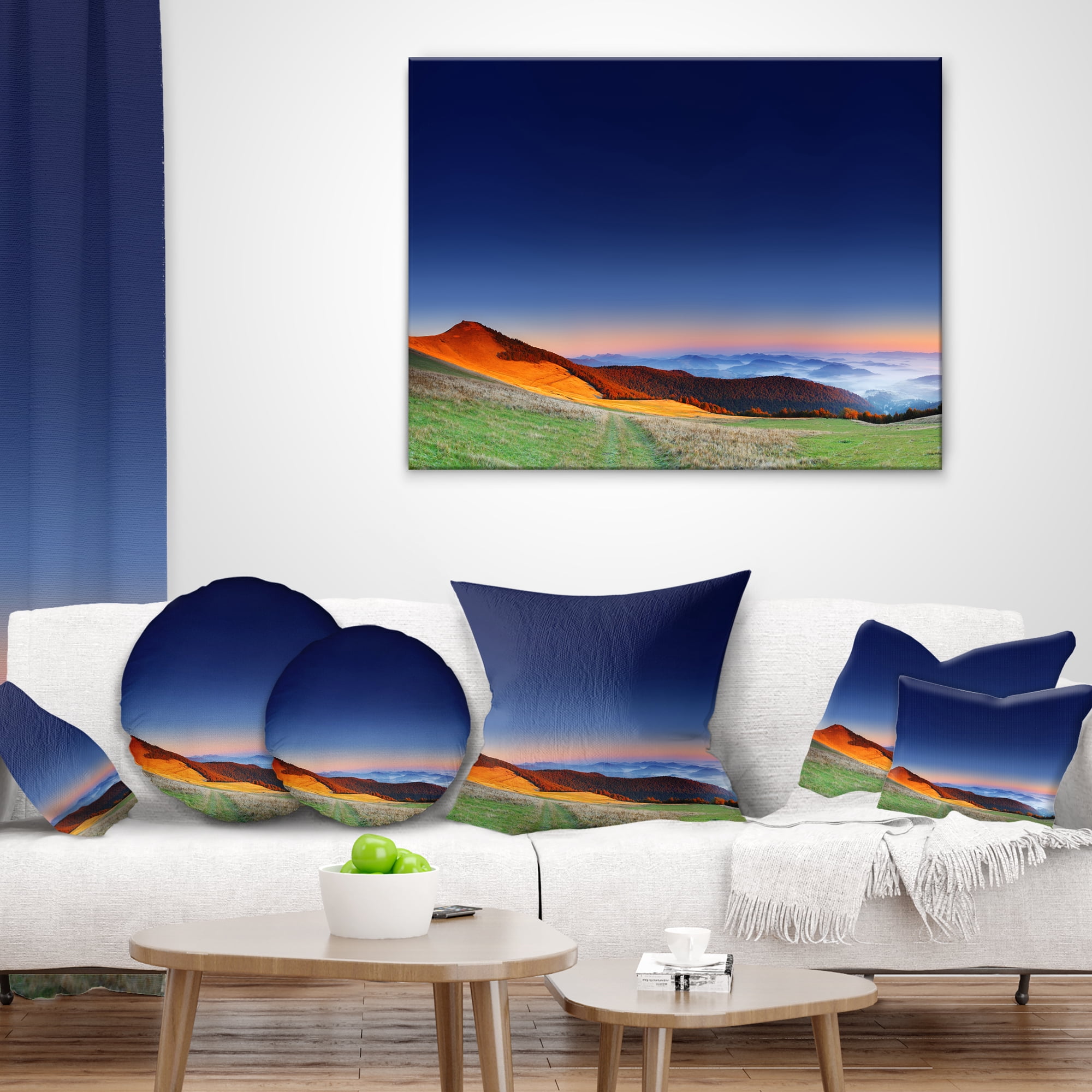 Designart Majestic and Colorful Sunrise - Landscape Photo Throw Pillow - 16x16