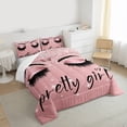 thumbnail image 3 of Homewish 3D Chic Diamond Bedding Comforter Set,Pretty Girl Twin Comforter Sets,Pink Sequin Print Bedding Set For Teens,Breathable Home Decor,2-Piece, 3 of 8