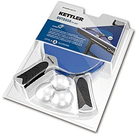 Kettler HALO 5.0 Ensemble de Tennis de Table Intérieur/extérieur : Ensemble pour 2 Joueurs (2 Raquettes/palettes et 3 Balles)