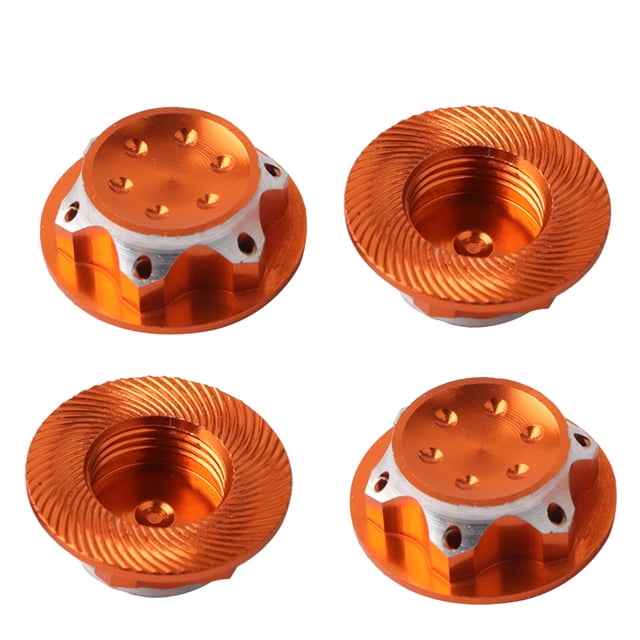 OULII 4Pcs Lock Nut Aluminium Alloy Wheel Hub for RC Car Wheel Hubs Dustproof Golden