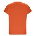 thumbnail image 7 of Fesfesfes Women's Summer Tee Outdoor V-Neck Slit Raglan Sleeves Short Sleeves Blouse Solid Color New Casual Sports Daily Wear T-shirt(Orange,L), 7 of 7
