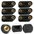 thumbnail image 1 of 6 Pcs Sangle de Pied en Plastique Noir pour Planche à Voile 2 Trous, 1 of 9