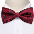 thumbnail image 3 of Conjunto de pajarita Barry.Wang de seda floral preanudada, formal, rojo, 3 of 5
