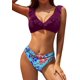 thumbnail image 1 of Mujer Criss Cross Dos Piezas Trazo de Trajes de baño Bikini Tit Bittom Baithing Traits Púrpura XL Púrpura XL Xishao ropa, 1 of 2
