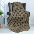 thumbnail image 4 of Abstract Soft Flannel Fleece Throw Blanket, Classic Tones in Geometric Inspired Shapes Spiraling Flower Like Print, Cozy Plush for Indoor and Outdoor Use, 50" x 60", Dark Sepia and Tan, by Ambesonne, 4 of 5