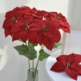 thumbnail image 5 of SSZMDLB under $5 Christmas Poinsettia Artificial Flower, Simulation Single Head Stems for Vase, Home Decoration Centerpiece, Silk Like Festive Floral Arrangement, 5 of 6