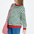 thumbnail image 6 of Besolor Boys Girls Oversized Sweatshirt Striped Crewneck Casual Long Sleeve Pullover Tops Fall Clothes for Kids, 6 of 7