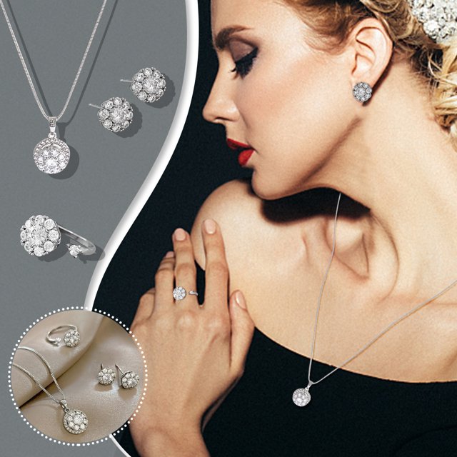Traje de joyería Wmkox8yii collar pendiente colgante redondo circón mujer shlkj662