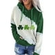 thumbnail image 2 of TIAFORD Sudadera con capucha con cordón para el día de San Patricio para mujer, sudadera con capucha de trébol estampada de manga larga para mujer, 2 of 5