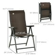 thumbnail image 3 of Outsunny Ensemble de 2 Chaises Pliantes d'Extérieur en Osier avec Dossier Réglable, 3 of 10