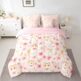 thumbnail image 3 of Manfei Kawaii Pet Twin Bedding, Spring Cherry Blossoms Bedding Comforter Set, Pink, Pink Reversible, 7pcs, 3 of 6