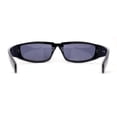 thumbnail image 4 of Trendy 90s Sport Look Curved Wrap Fashion Sunglasses All Black, 4 of 4