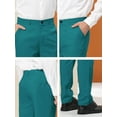 thumbnail image 6 of Lars Amadeus Men's Dress Trousers Solid Color Flat Front Skinny Business Pants, 6 of 6