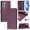 Darkpurple, variant on for Samsung Galaxy S23 Plus Case Wallet with RFID Blocking Card Holder, Shoulder Strap & Wrist Strap, Smile Pattern PU Leather Magnetic Clasp Flip Purse Case for Samsung Galaxy S23 Plus, Black