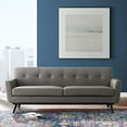 thumbnail image 1 of Modway Engage Top-Grain Leather Living Room Lounge Sofa in Gray, 1 of 5