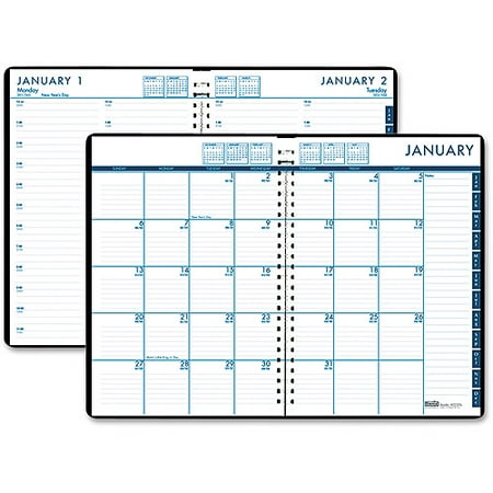 House of Doolittle 24/7 Daily Appointment Book/Monthly Planner, 7" x 10", Black, 2014