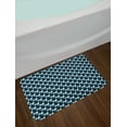 thumbnail image 2 of Abstract Bath Mat, Stripes Illustration in Blue Tones Composition of Geometric Elements, Non-Slip Plush Mat Bathroom Kitchen Laundry Room Decor, 29.5 X 17.5 Inches, Petrol Blue Black White, Ambesonne, 2 of 2