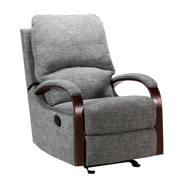 14 Karat Home Upholstered Rocking Recliner Chair with Metal Base for Living Room, Grey