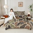 thumbnail image 4 of Castle Fairy Big Bass Fish Twin Comforter Sets,Vintage Camouflage Camo Bedding Set, 4 of 8