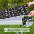 thumbnail image 6 of Navy Mexican Skull Pattern Square Fitted Tablecloth with Elastic Edge,Square Table Cover,Washable Elastic Table Cover for Home Kitchen Party Decor 36"x36", 6 of 6