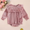 thumbnail image 2 of Staki Baby Girl Bubble Shirt Romper Outfit Long Sleeve Fall Bodysuit Top Newborn Oversized Crewneck Jumpsuit 0-18M,3-6 Months, 2 of 6