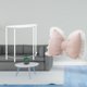 thumbnail image 2 of Mesa Auxiliar De Acrílico Para Espacios Pequeños Con Un Bonito Cojín De Lazo, Decoración Moderna Para El Hogar, Cómoda Mesita De Noche Con Acento Para La Decoración De La Sala De Estar., 2 of 8