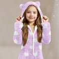 thumbnail image 2 of Pyjama une-Pièce à Capuche à Manches Longues pour Filles, Pyjama d'Hiver Décontracté et Chaud, 2 of 5