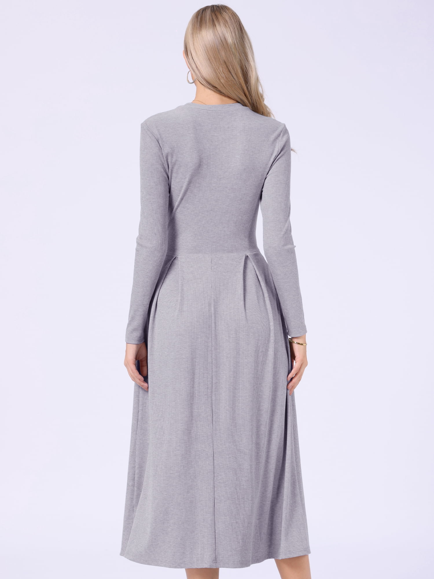 DARING DIVA Women's Long Sleeve Maxi Casual Formal Spring A-Line Dress L Light Purple