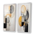 thumbnail image 3 of Designart "Retro Possibility Circular Energy V" Modern Geometric Framed Wall Art Set Of 2 - Modern Yellow Frame Gallery Set For Office Decor, 3 of 6