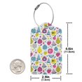 thumbnail image 4 of Sikiie Doodle Fruits Luggage Tag for Suitcase Leather Baggage Tag with Stainless Steel Loop Privacy Cover for Women Men Girls-1, 4 of 5
