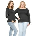 thumbnail image 2 of Stretch Is Comfort Women's Oh So Soft Long Sleeve Boat Neck Top | Adult Small- 3x, 2 of 6