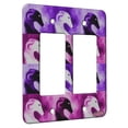 thumbnail image 1 of KuzmarK™ 2 Gang Rocker Wall Plate - White Long Haired Whippet Sighthound Abstract Dog Pink Pattern Art by Denise Every, 1 of 1