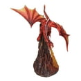 thumbnail image 4 of Fire Elemental Ferocious Dragon Breathing Flame On Volcanic Mountain Figurine, 4 of 9