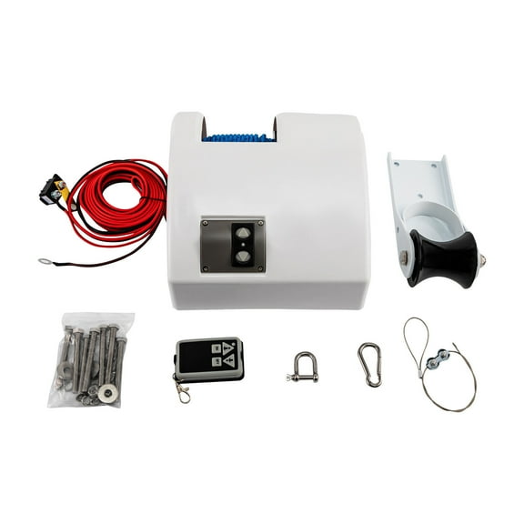 Boat Electric Windlass Anchor Winch Wireless Remote Controlled Marine Saltwater for All Boats with 20lbs Anchor