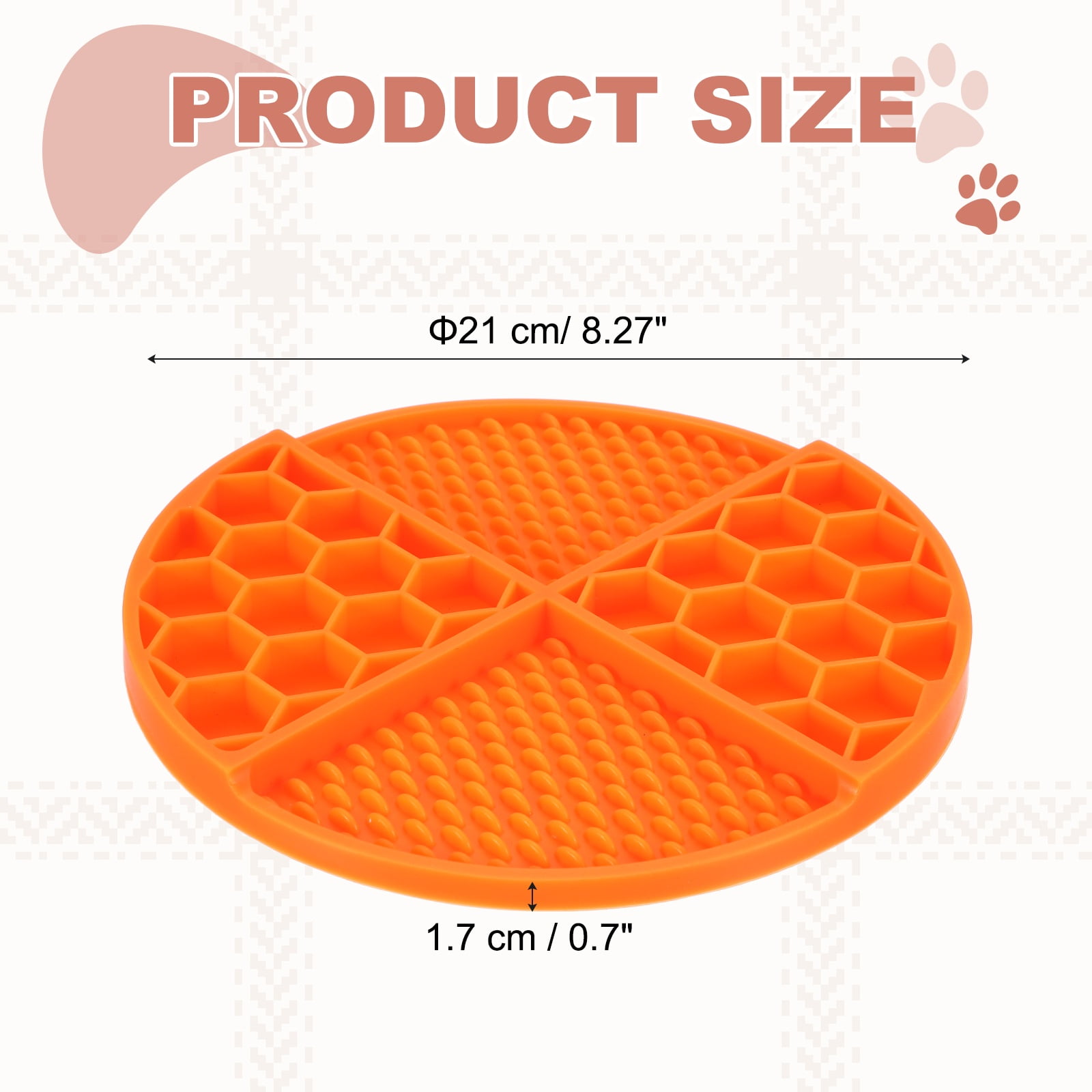 Uxcell Slow Feeder Dog Bowls, Puzzle Slow Eater Dog Food Bowl, (Regular Orange & Diameter: 8.27"), Intended for Fast Eater Small / Medium Dogs / Helps Prevent Abdominal Gas Anti-Choking