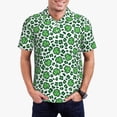 thumbnail image 4 of Vsdgher Leopard print St. Patrick's Day Print Men's Short Sleeve Stretch Polo Shirt, Moisture-Wicking Performance Polo Shirt, 4 of 8