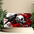thumbnail image 6 of 1 Pcs 2D Flat License Plate Covers & Frames, Raven Skull and Roses For Decorative Front, Waterproof For Decoration Aluminum License Plate Covers & Frames Cover For Men Women, 12" X 6", 6 of 7