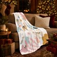 thumbnail image 3 of Llamas with Checkerboard Hills Rainbows and Sun Pattern, Cute Boho Animal Art for Llama Lovers, Birthday Gift, Soft Flannel Blanket for Bedroom, Fresh Home Decor, 3 of 9