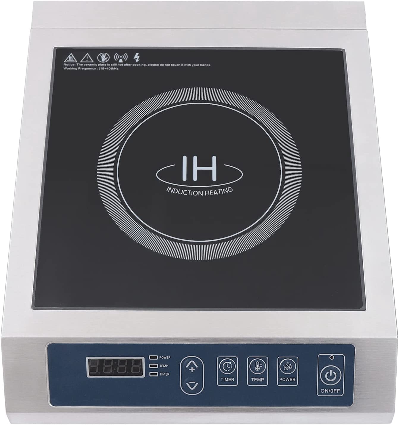 Miumaeov Portable Induction Cooktop High Power 1800w Countertop Cooker Black Crystal Panel