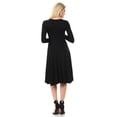 thumbnail image 3 of Pastel by Vivienne Women's Fit and Flare Midi Dress Black Large, 3 of 3