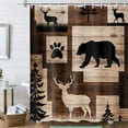 thumbnail image 2 of Rustic Cabin Shower Curtain for Bathroom,Bear Deer Forest Wildlife Country Lodge Bath Curtains,Hunting Camping Animal Waterproof Fabric Bathroom Accessories Set with Hooks-36"W x 72"L (Pack of 1), 2 of 7